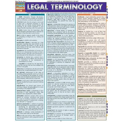 Legal Terminology - (Quickstudy: Law) by  Barcharts Inc (Wall_chart)