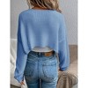 BLUEMING Womens Cardigan Shrugs Long Sleeve Knit Pleated Cropped Bolero Shrug Open Front Casual Tops - 2 of 4