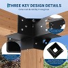 4"x4" Pergola Kit,Heavy-Duty Carbon Steel Gazebo Hardware with 4-Way Brackets,Perfect for Outdoor Patio,Pergola & Cabin Construction - 2 of 4
