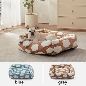 Dog Beds Large Sized Dog - Washable Furry Pet Beds, Rectangle Orthopedic Corduroy Fleece Puppy Beds with Removable Zipper Cover - 1 of 4