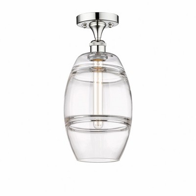 Vaz - 1 Light Semi-Flush Mount In Industrial Style-10 Inches Tall and 8 Inches Wide