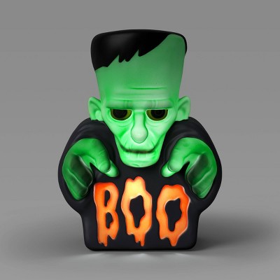 12" Lit Monster Boo Blow Mold Halloween Decorative Prop Green - Hyde and EEK! Boutique™