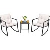LLHZSY 3 Pieces Rocking Wicker Bistro Set - 3 of 4