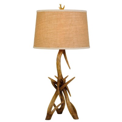 33.25" Drummond Antler Resin Table Lamp with Leatherette Shade - Cal Lighting