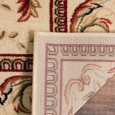 Off-White Floral Easy Care Synthetic Square Area Rug