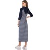 Womens Hoodie Sweat Dress 3/4 Sleeve Slim Fit Hooded Maxi Dress Stripe Summer Dress Soft Lounge Dress - 2 of 2