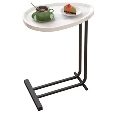 VYNXARIA C-Shaped Side Table,C Table End Table for Sofa and Bedside, Couch Side Tables,Wood C-Shaped End Table with Metal Frame Slide