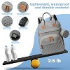 Itopfox Large Diaper Backpack with Changing Station, Insulated Pockets, USB Port, Waterproof, Lightweight, Unisex, Grey - 3 of 4