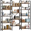 Bookshelf, Triple 5 Tier Shelf Display Book Shelf, Wide Bookcase, Rustic Wooden Shelving Unit, for Your Bedroom, Living Room, Home & Office Shelving - 2 of 4