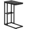Vynxaria Contemporary C-Shaped Accent Table - Black Marble Look Laminate & Black Metal, 18.25" L x 10.25" W x 25.25" H - 4 of 4
