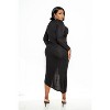 Slickblue Plus Size Waterfall Ruffle Sweater Dress, Asymmetrical Design, Cozy and Chic, 1XL-3XL, Cream/Black - 4 of 4