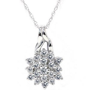 Pompeii3 1/3ct Promise Diamond Pendant 14K White Gold - 1 of 2
