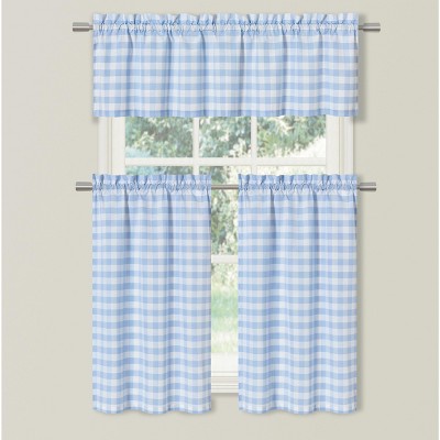Details about   Gingham Check Kitchen Curtains Free Tie-backs Pelmet & Seat Pads available 