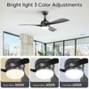 Wanze of Ocean 52 in. Modern Indoor Black 6-Speed Black Blades 3-Size Downrod Mount Ceiling Fan with 3-Color Dimmable LED Light - 4 of 4