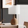 Maxax Woven Rattan Table Lamp, Modern Boho Desk Lamp with White Fabric Shade & Gold Accents for Bedroom, Living Room, Dining Room Decor - 2 of 4