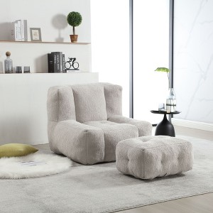 NicBex Velvet Fluffy Bean Bag Chair for Adults and Children,Lazy Sofa Chair with Memory Foam and Ottoman,Modern Lounge Chair for Living Room - 1 of 4