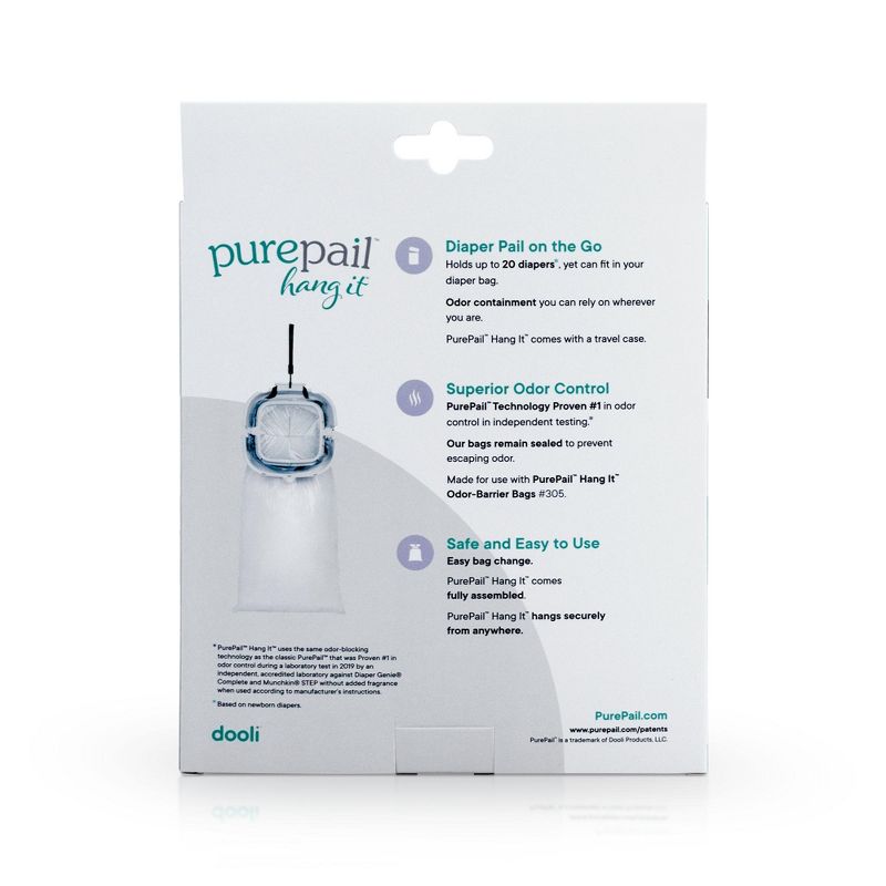 PurePail Hang It Odor-Trapping Diaper Disposal, White, Lavender Scent, 5 of 7