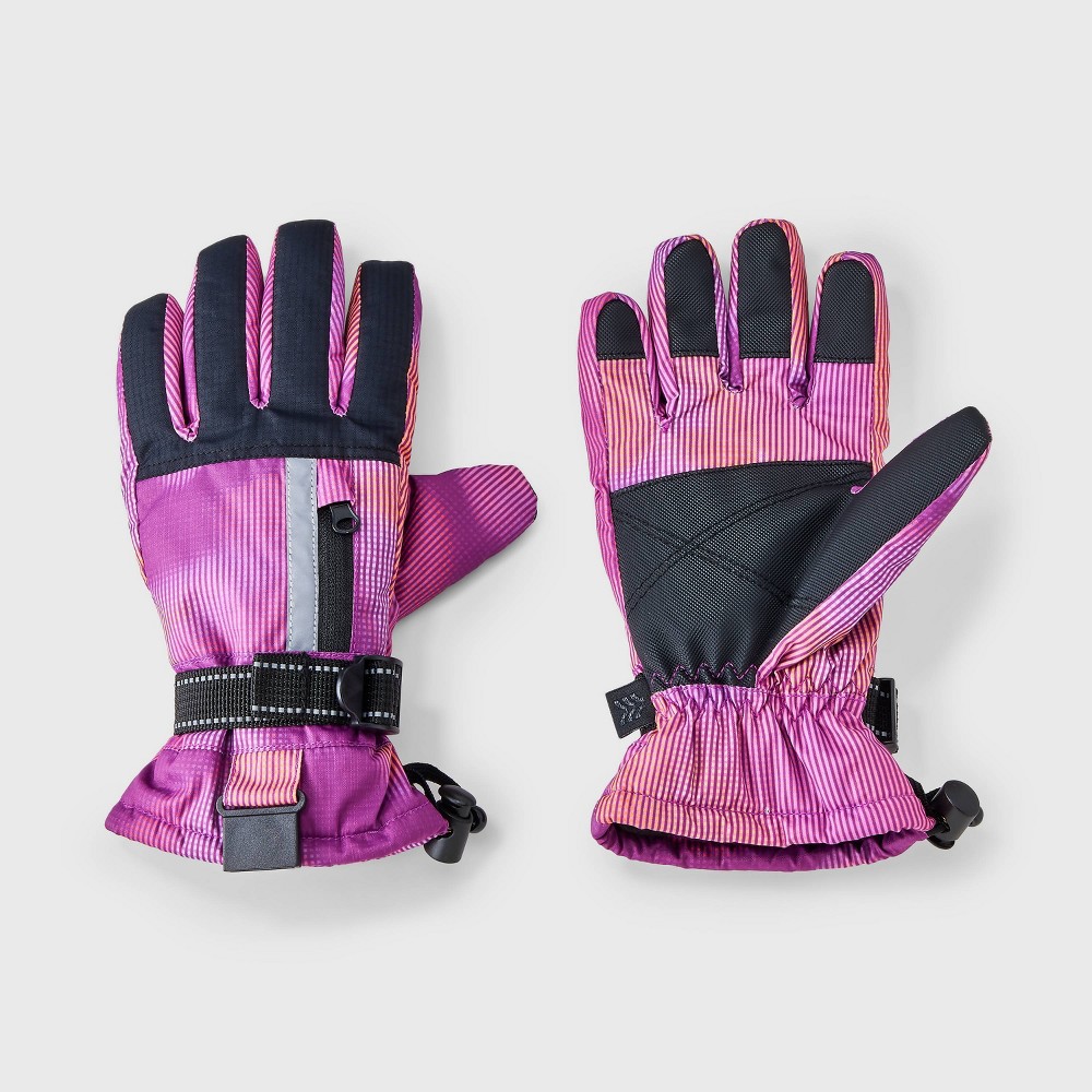 Kids' Premium Ski Glove - All In Motion™ Black/Pink 4-7