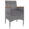 vidaXL Patio Dining Set Outdoor Table and Chair Set Poly Rattan and Glass - Gray 55.1" Table Length 4 Chairs - 3 of 4