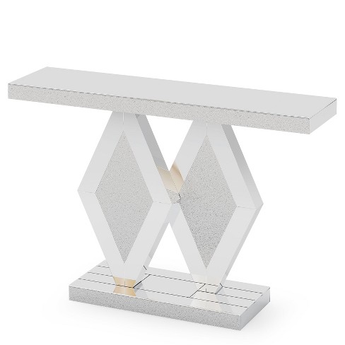 Tribesigns 47.24 Mirrored Console Table With Acrylic Diamonds Silver Target