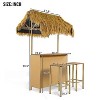 Angel Sar Outdoor Bar Set with PE Grass Canopy, Outdoor Patio Furiture Set for Yard, Patio - 3 of 4