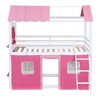 NicBex Twin Size Bunk Bed Roof Shape Loft Bed Pine Bed Frame with Windows, Sills, Tent, Inclined Ladder and Guardrail, No Box Spring Required - 3 of 4
