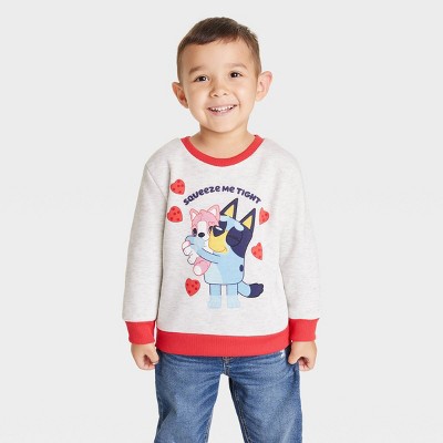 Toddler Boys' Bluey Printed Pullover Sweatshirt - Beige