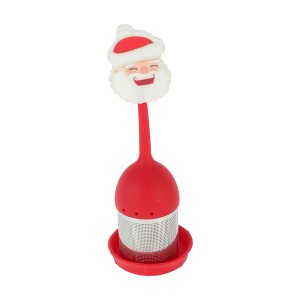 Unique Bargains Tea Strainer Tea Infuser Hand Wash Only Vertical Style Silicone Stainless Steel Red 2.17"x6.3" 1Set - 1 of 4