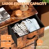 DOMETOUR Drawer Dresser for Bedroom, Fabric Storage Tower Tall Chest Organizer, Storage Cabinet Unit Bins Living Room Entryway Closet-Brown - 4 of 4