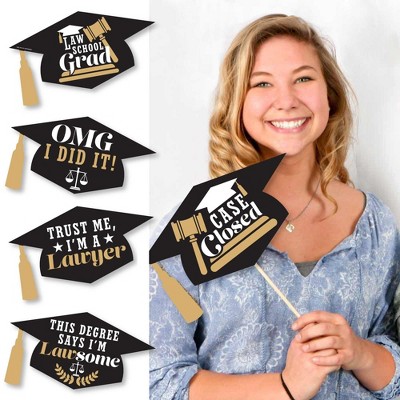 Big Dot of Happiness Hilarious Law School Grad - 20 Piece Future Lawyer Graduation Party Photo Booth Props Kit