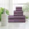 Chevron Zero Twist Cotton Solid and Jacquard 6 Piece Bathroom Towel Set by Blue Nile Mills - 4 of 4