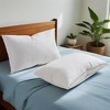 Peace Nest Set of 2 Goose Down Feather Oval Gusseted Bed Pillows with 100% Cotton Cover - 2 of 4