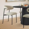 5-Piece Modern Dining Set for 4 ,Black Wood Round Dining Table & Armless Upholstered Linen Dining Chairs for Dining Room-Tanpinhause - 4 of 4