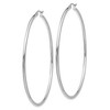Black Bow Jewelry 2.5mm, 14k White Gold Classic Round Hoop Earrings, 65mm (2 1/2 Inch) - 2 of 4