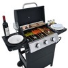Kumasinova Propane Gas Grill 3 Burner Barbecue Grill, Stainless Steel 26,000 BTU Patio Garden Grill with Two Shelves, Lid, Wheels, and Bottle Opener - 2 of 4