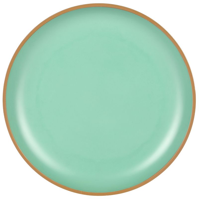 Gibson Home Rockabye 4 Poece 10.7 Inch Melamine Dinner Plate Set In Green, 3 of 6