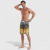 Anna-Kaci Men's Striped Ombre Board Shorts with Elastic Waistband and Drawstring Closure - 4 of 4