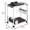 NicBex Mobile Kitchen Island Cart Metal Frame Kitchen Carts on Wheels with Storage, 2-Tier Shelves and Spice Rack for Kitchen, Brown - 3 of 4