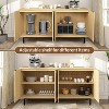 Dyonery 58 Inch Fluted Buffet Cabinet with Shelves & 4 Doors, Modern Storage Sideboard for Dining Room Living Room, Space Saving Organizer,Black - 4 of 4