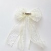 Anna-Kaci Sheer Polka Dot Bow Hair Clip with Layered Tulle Design and Long Ribbon Tails - 3 of 4