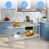 NSF Stainless Steel Worktable,Commercial Worktables,Stainless Steel Table with Caster,Backsplash,Prep Tables - 3 of 4