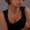 14K Gold Silver Plated Layered Necklace CZ Circle Cuban Chain Waterproof Gift Silver-Double Circle - 4 of 4