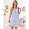 INSPIRE CHIC Women's Soft Sleeveless Short Pleated Wide Strap Sleep Dress with Pockets - 3 of 4
