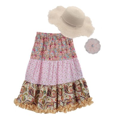 MiAmore Gigi Peasant Skirt and Hat with Hair Accessory