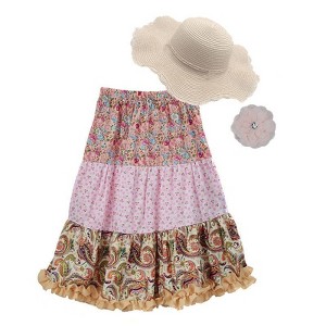 MiAmore Gigi Peasant Skirt and Hat with Hair Accessory - 1 of 3