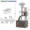 66.9-Inch Cat Tree Tower with Litter Box Enclosure, Large Condo with Food Station Storage Scratching Posts Hammock & Washable Cushions - 2 of 4