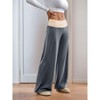 Women's Casual Sweatpants Loose Fit Sport Contrast Colorblock Low Rise Trousers Fold Over Waist Baggy Wide Leg Pants - 2 of 4