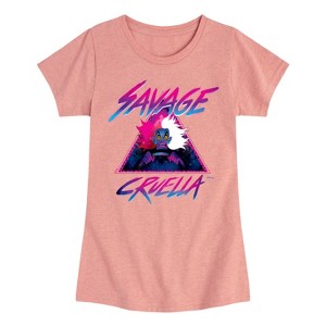 Girls' - Disney Villains - Cruella Savage Fitted Short Sleeve Graphic T-Shirt - 1 of 4
