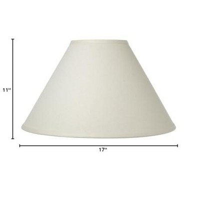 Eggshell Linen 17'' Bell Empire Lamp Shade with Polished Brass Spider