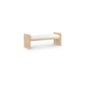 Meridian Furniture,Sonia Velour Fur Fabric Bench - 1 of 4